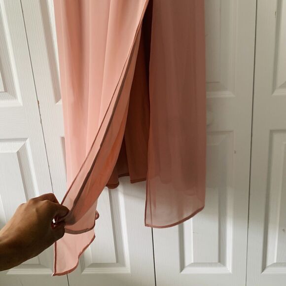 NWT Birdy Grey Hannah Empire Dress Pink Dusty Rose Small Chiffon Bridesmaid Flow - Picture 10 of 15